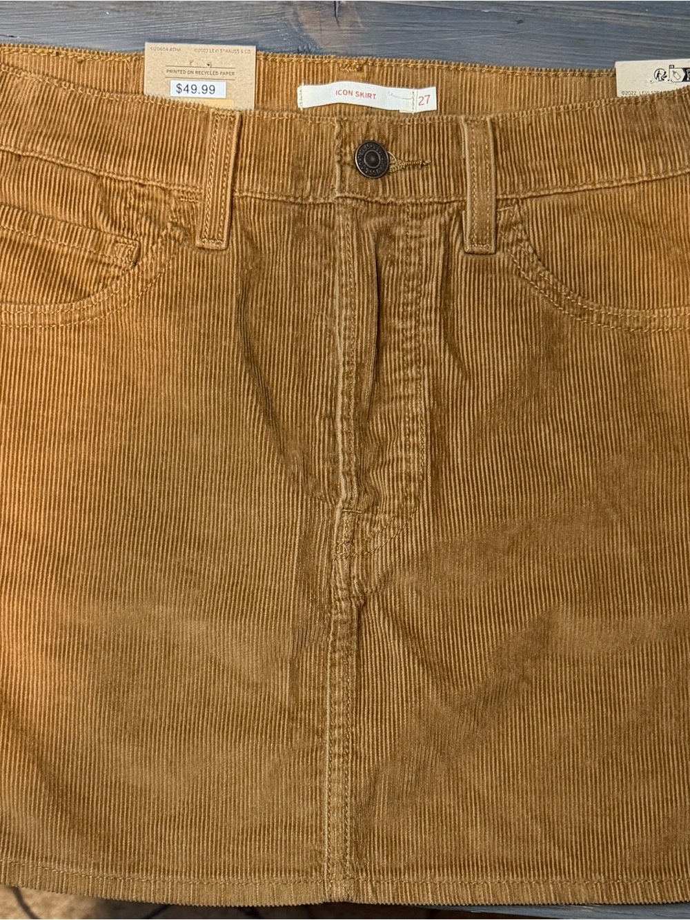 Levi's Women’s Corduroy Skirt in Caramel Brown